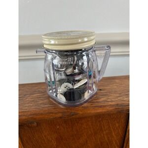 Vintage Osterizer Mini-Blend 4oz Jar with Lid and Assorted Buttons Thimbles